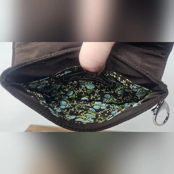 Vera Bradley Espresso Brown Flap ID Holder Wallet Keychain NWOT - Picture 9 of 13